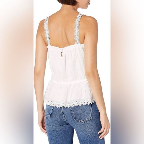 Paige NWT Zherra Eyelet Ribbon Strap Cami in White Size Large - Picture 3 of 11
